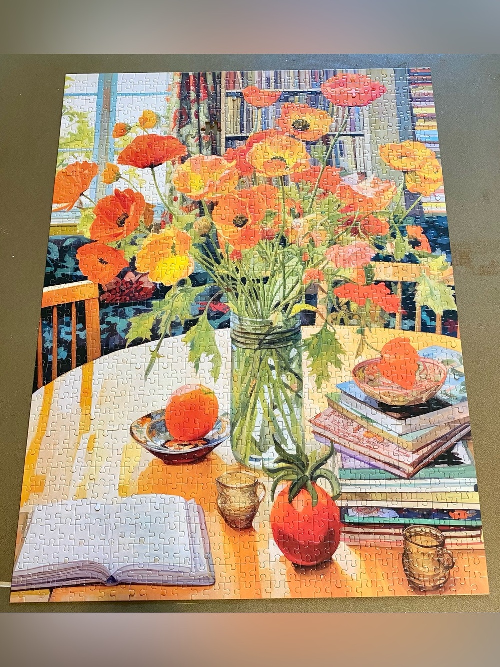 Cross & Glory Puzzle 1000 Piece Poppies Panorama Orange Elegance Flowers Jigsaw